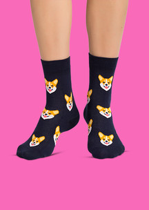 Цветные женские носки с корги FunnySocks