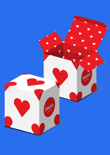 Подарочная упаковка Funny Socks: Коробка для 4-х пар Сердце