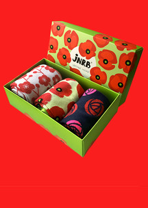 Цветные носки JNRB: Набор Красные маки