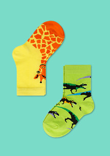 Цветные носки JNRB: Носки детские (2 пары) Жираф и дино