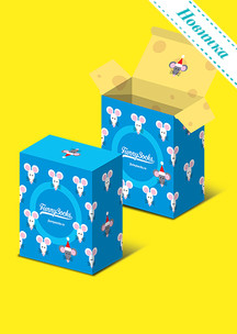 Подарочная упаковка Funny Socks: Коробка С Новым сыром! для 2 пар
