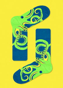 Цветные носки JNRB: Носки Зеленый Осьминог