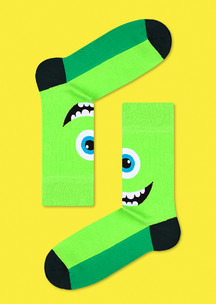 Цветные  носки для всей семьи Зеленый монстр JNRB: Носки Зеленый монстр