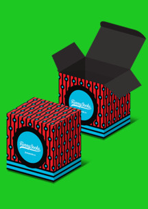 С орнаментом Funny Socks: Коробка Де Валлен для 4-х пар