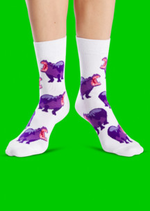 Цветные носки JNRB: Носки Фиолетовый бегемот