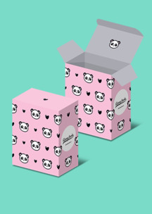 Розовые Funny Socks: Коробка для 2-х пар Панда
