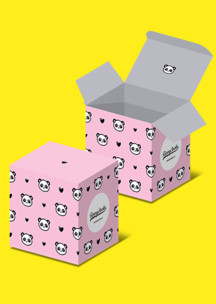Розовые Funny Socks: Коробка для 4-х пар Панда