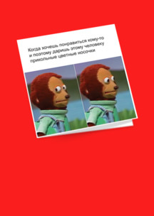 Открытки Funny Socks: Открытка Мемасик