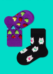 Фиолетовые JNRB: Носки детские (2 пары) Милые котики