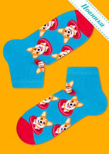Цветные носки JNRB: Носки Корги в кругах