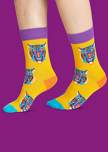 Цветные носки JNRB: Носки Тигр в саванне