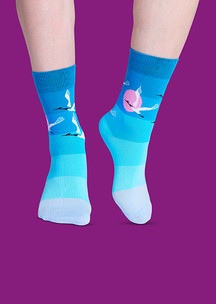 Женские носки JNRB: Носки Журавлей белый клин