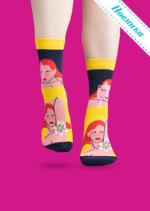 Цветные носки JNRB: Носки Дама с бокалом