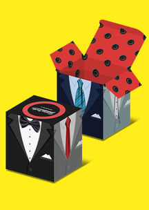 Подарочная упаковка JNRB: Коробка Смокинг для 4-х пар носков