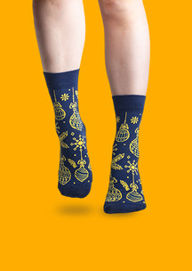 Цветные носки JNRB: Носки Новогодний трафарет