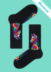 Цветные носки JNRB: Носки Графический конь