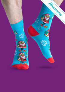 Мужские носки JNRB: Носки Дед Мороз - синий нос
