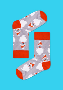 Серые JNRB: Носки Дед Мороз - красный нос
