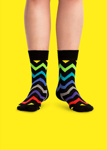 Цветные носки JNRB: Носки Черный зигзаг