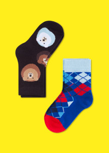 Цветные носки для всей семьи Русские ромбы JNRB: Носки детские (2 пары) Медвежата толстопятые