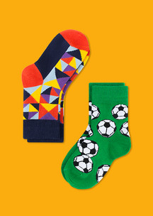 Разноцветные JNRB: Носки детские (2 пары) Футболист