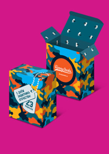 Подарочная упаковка Funny Socks: Коробка Цветной камуфляж (для 2-х пар)